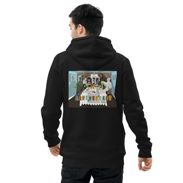 Unisex Eco Hoodie Logo on Front, Family Dinner on Back - Image 8