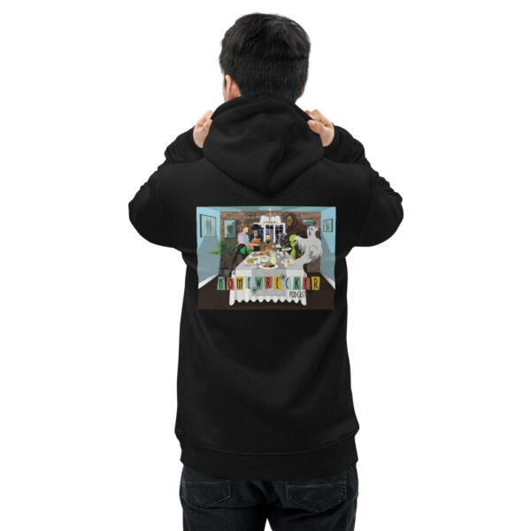 Unisex Eco Hoodie Logo on Front, Family Dinner on Back - Image 7