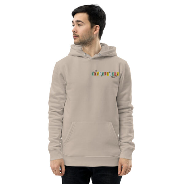 Unisex Eco Hoodie Logo on Front, Family Dinner on Back - Image 13