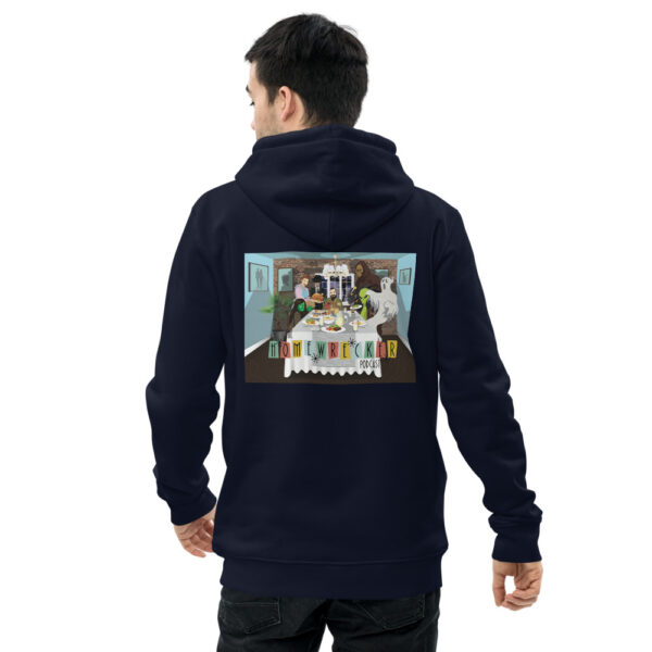 Unisex Eco Hoodie Logo on Front, Family Dinner on Back - Image 5