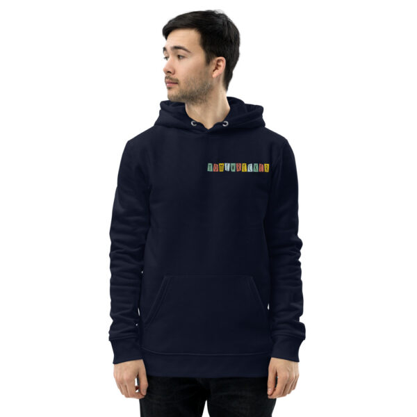 Unisex Eco Hoodie Logo on Front, Family Dinner on Back - Image 2