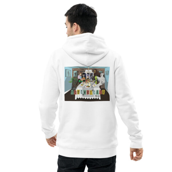 Unisex Eco Hoodie Logo on Front, Family Dinner on Back - Image 20