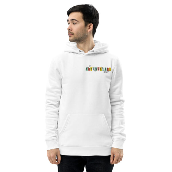 Unisex Eco Hoodie Logo on Front, Family Dinner on Back - Image 17